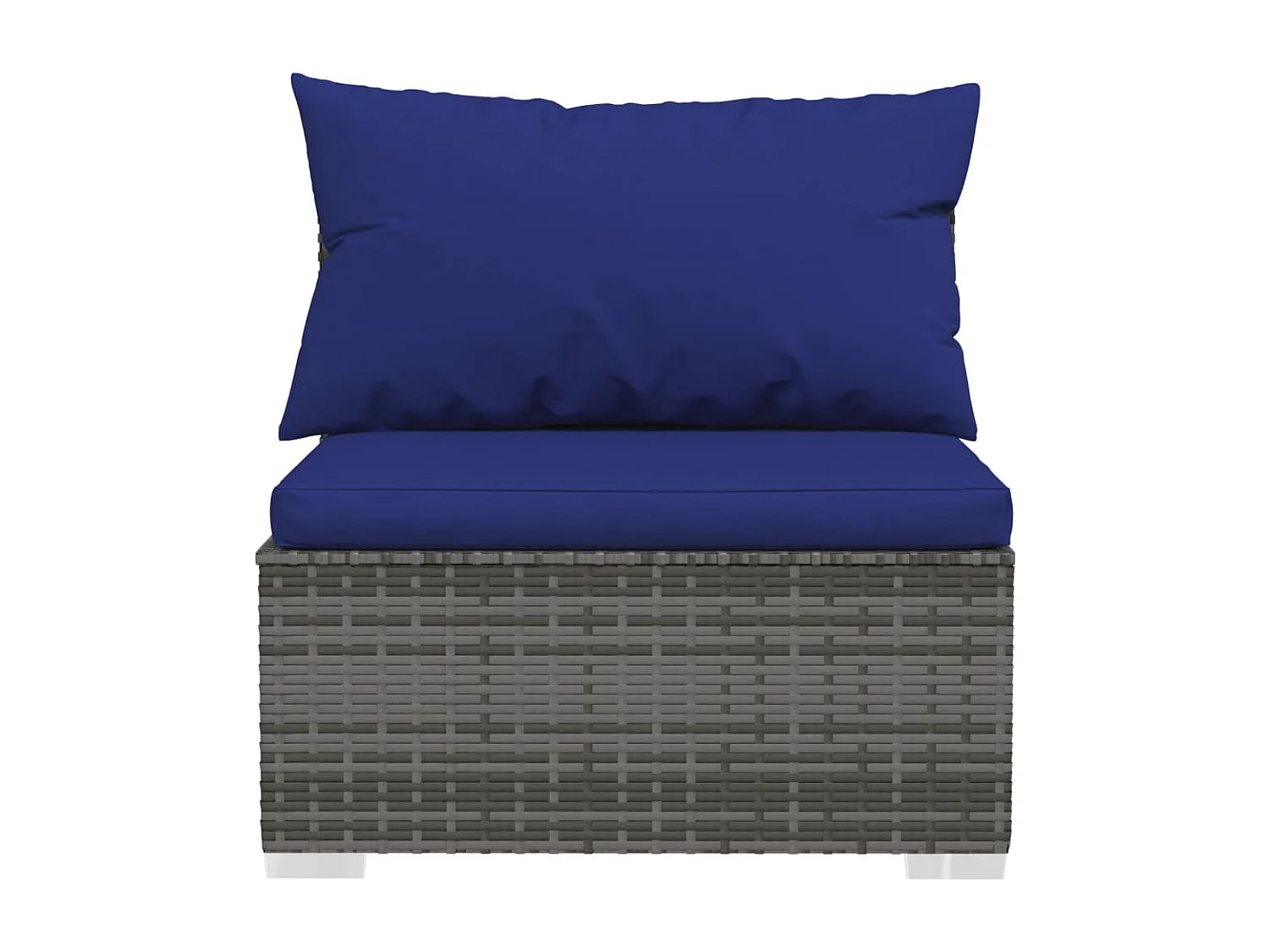 8-tlg. Garten-Lounge-Set mit Kissen Poly Rattan Grau