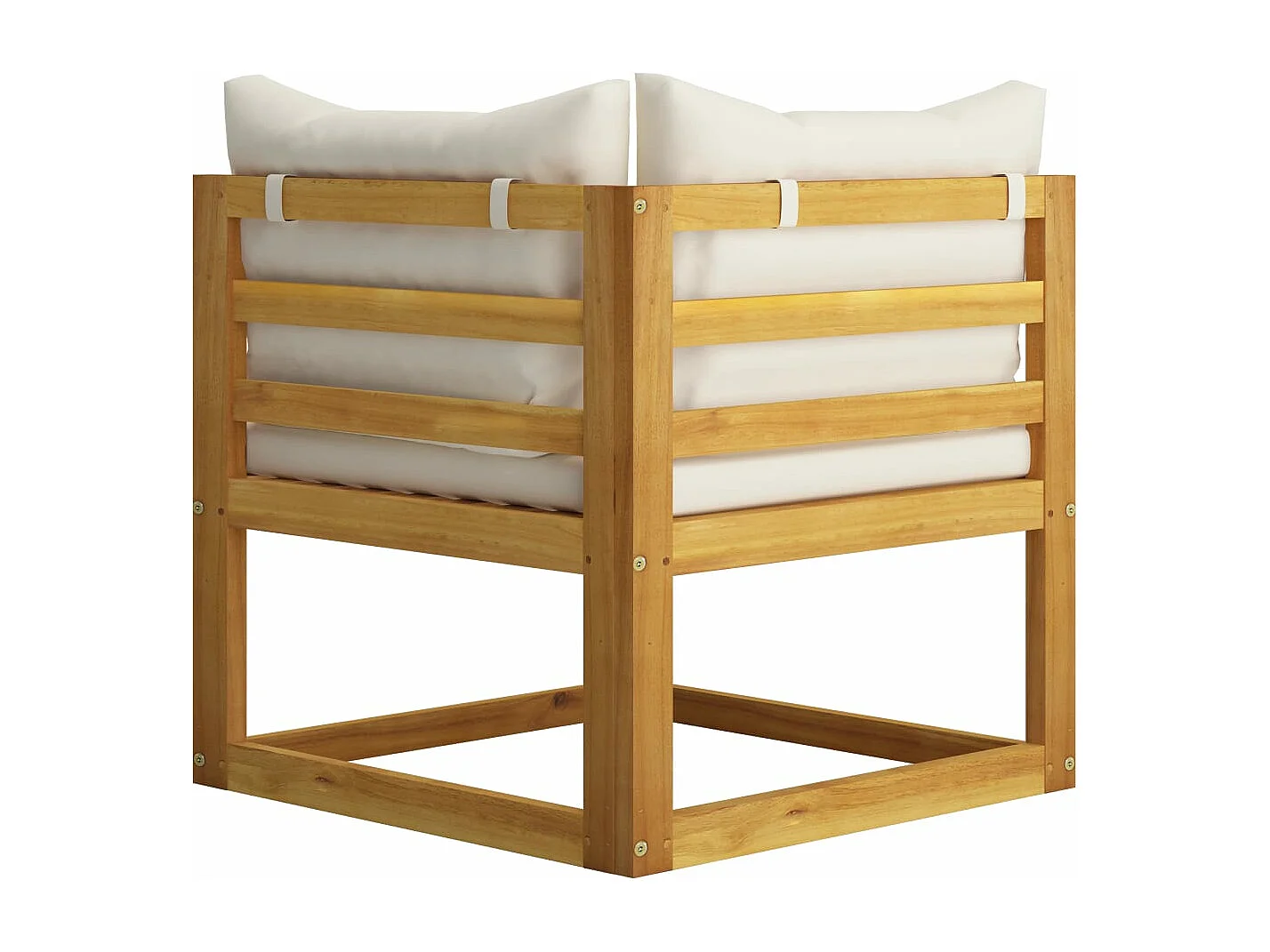 Salon de jardin 7 pcs avec coussin Crème Bois d'acacia solide