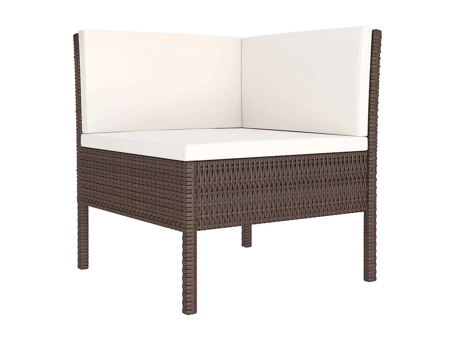 Set Divani da Giardino 9 pz con Cuscini in Polyrattan Marrone