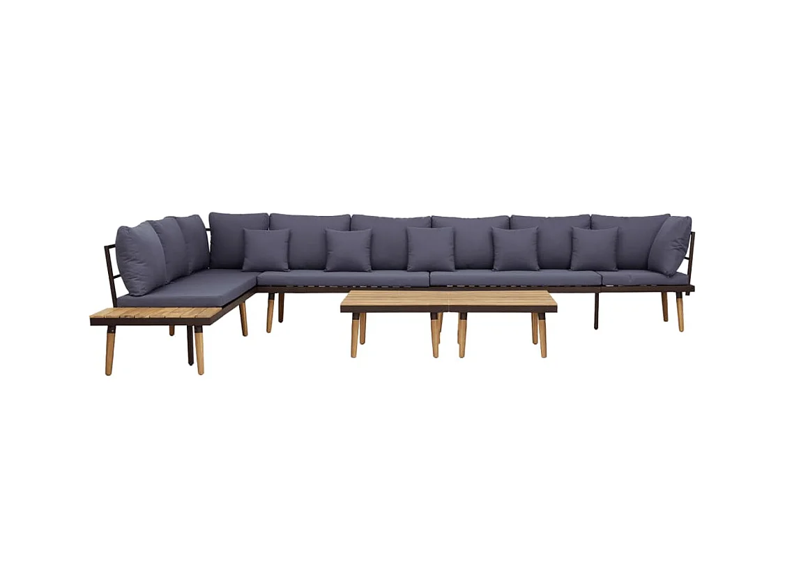 Set Divani Giardino 8 Posti con Cuscini Legno Massello Acacia