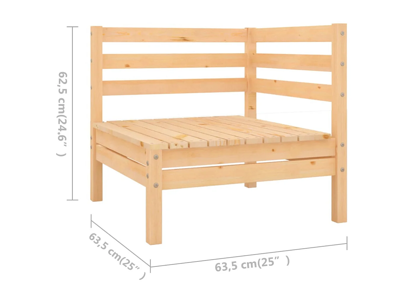 5-tlg. Garten-Lounge-Set Kiefer Massivholz