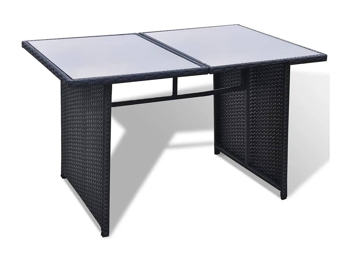 Salon de jardin 10 pcs avec coussins Résine tressée Noir