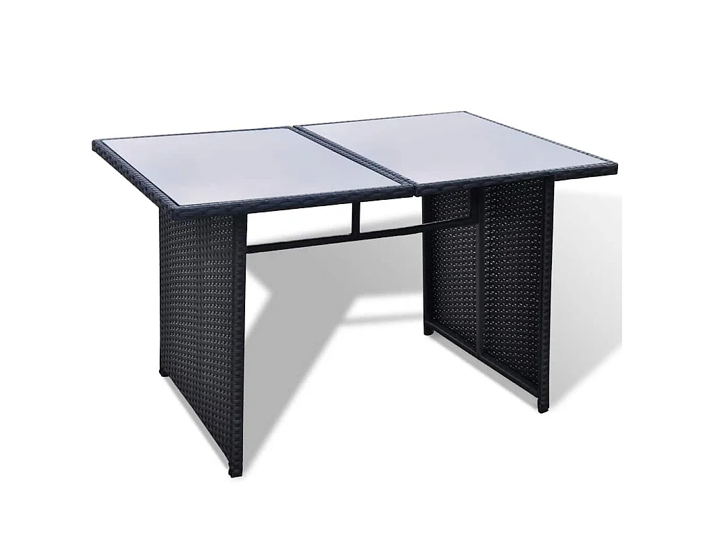 Set Divani da Giardino 10 pz con Cuscini in Polyrattan Nero