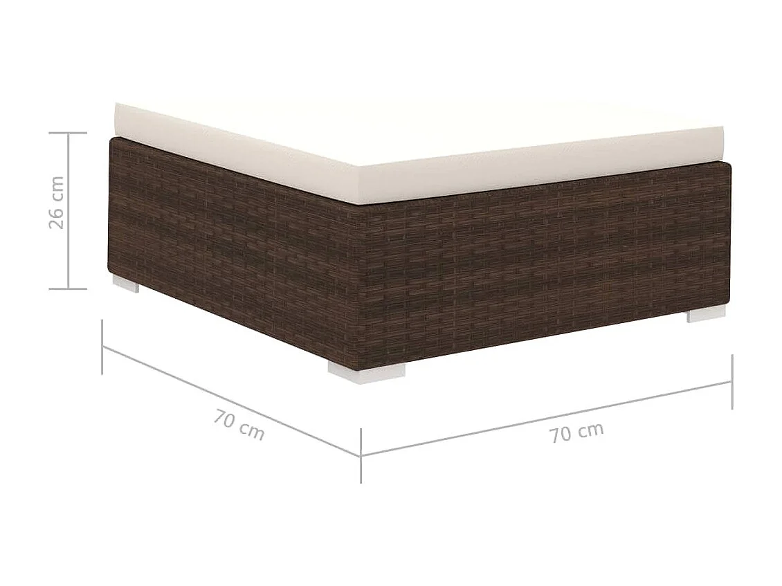 8-tlg. Garten-Lounge-Set mit Auflagen Poly Rattan Braun