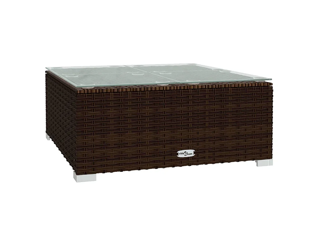 Set Mobili da Giardino 4 pz con Cuscini in Polyrattan Marrone