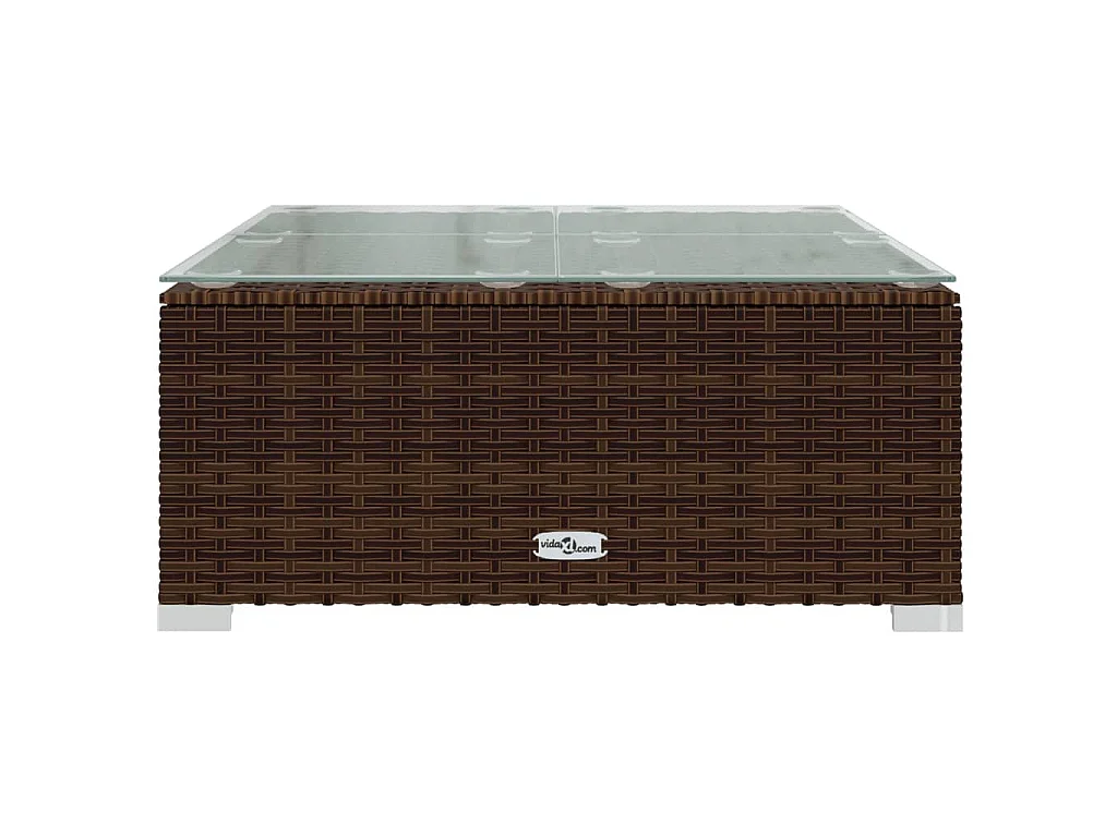 Set Mobili da Giardino 4 pz con Cuscini in Polyrattan Marrone