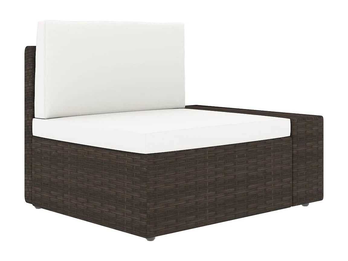 Set Divani da Giardino 8 pz in Polyrattan Marrone