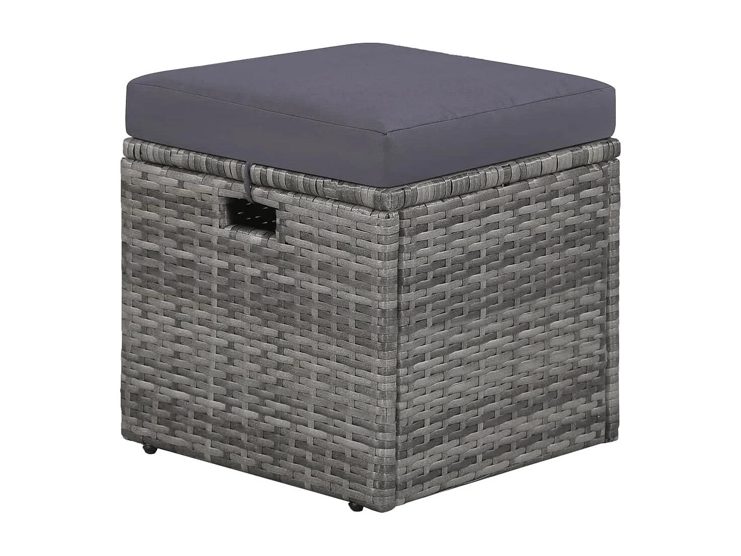 Salon de jardin 4 pcs avec coussins Résine tressée Gris