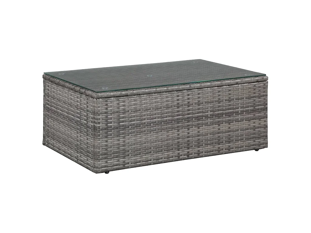Set Divani da Giardino 4 pz con Cuscini in Polyrattan Grigio