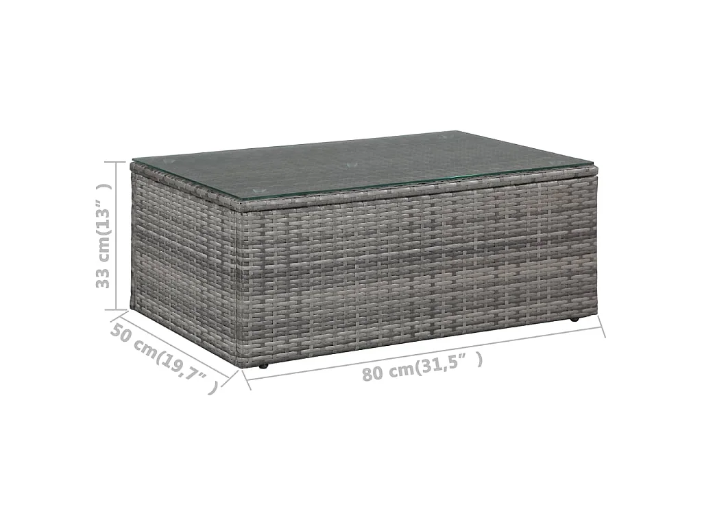 Set Divani da Giardino 4 pz con Cuscini in Polyrattan Grigio