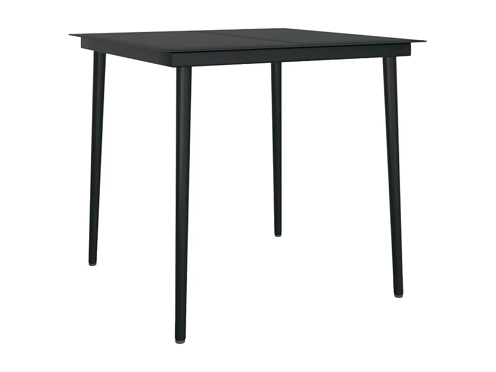 Set comedor de jardín 3 pzas y cojines ratán sintético y vidrio