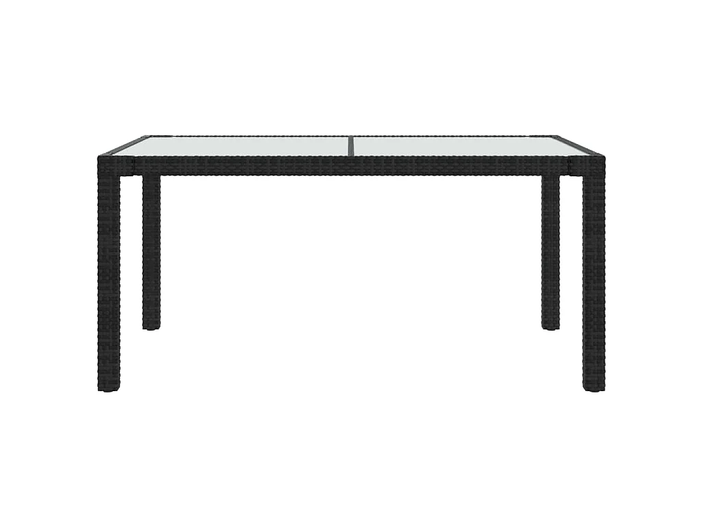 7 pcs conjunto jantar exterior com almofadões vime PE preto