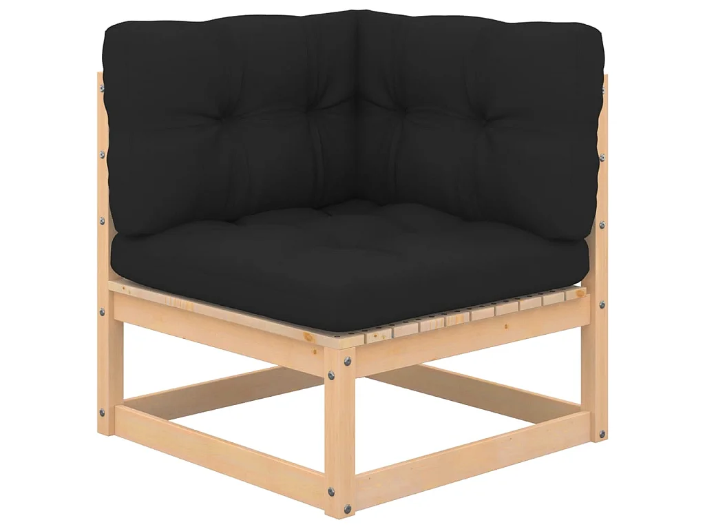 6-tlg. Garten-Lounge-Set mit Kissen Massivholz Kiefer