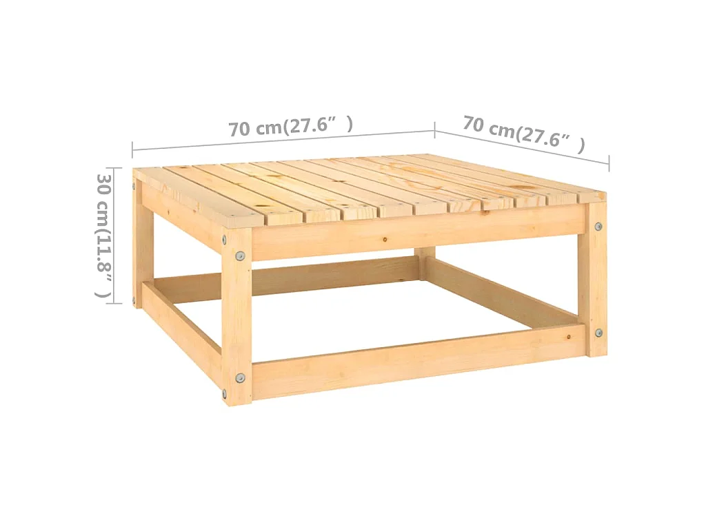 6-tlg. Garten-Lounge-Set mit Kissen Massivholz Kiefer