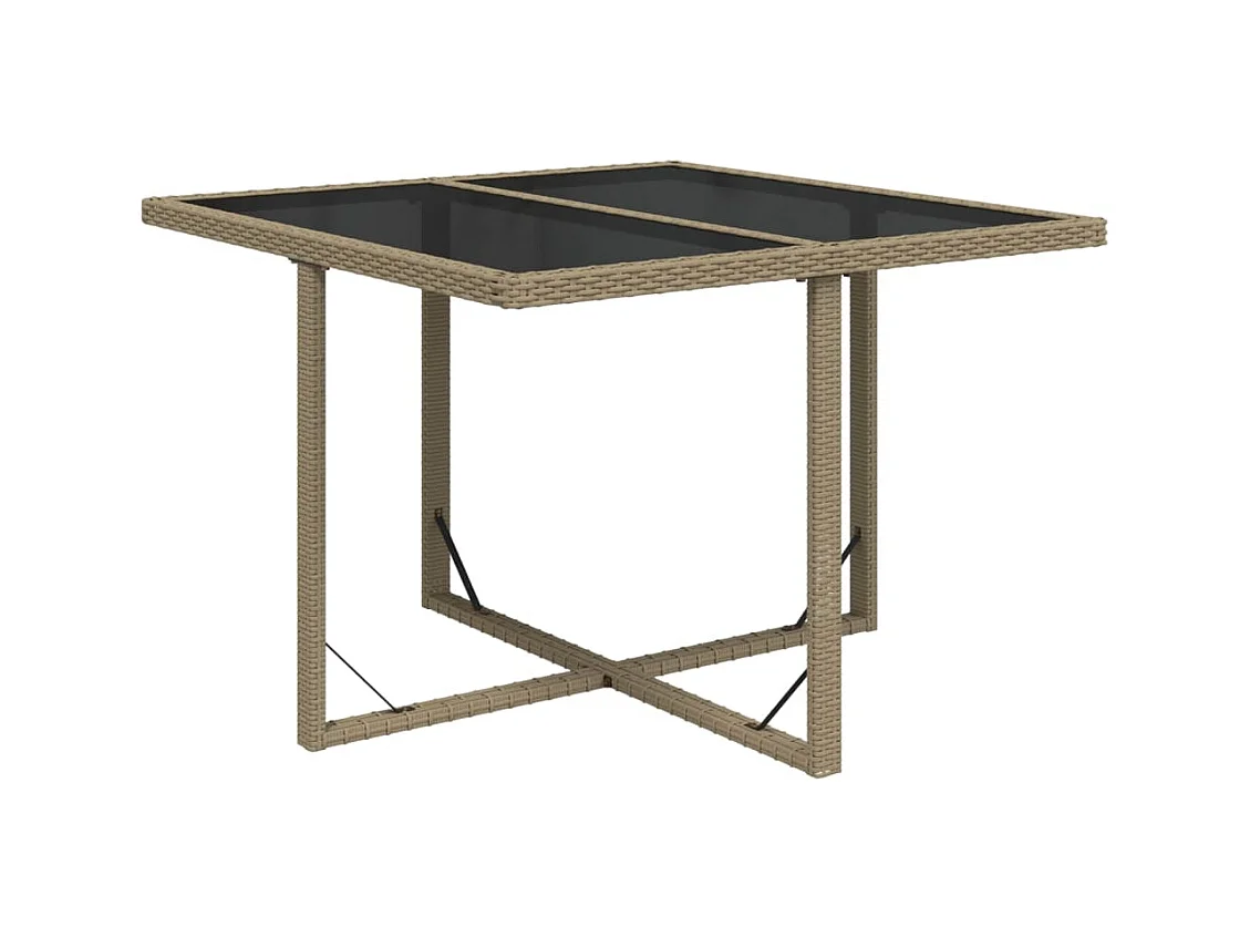 Ensemble à manger de jardin et coussins 5 pcs Poly rotin Beige