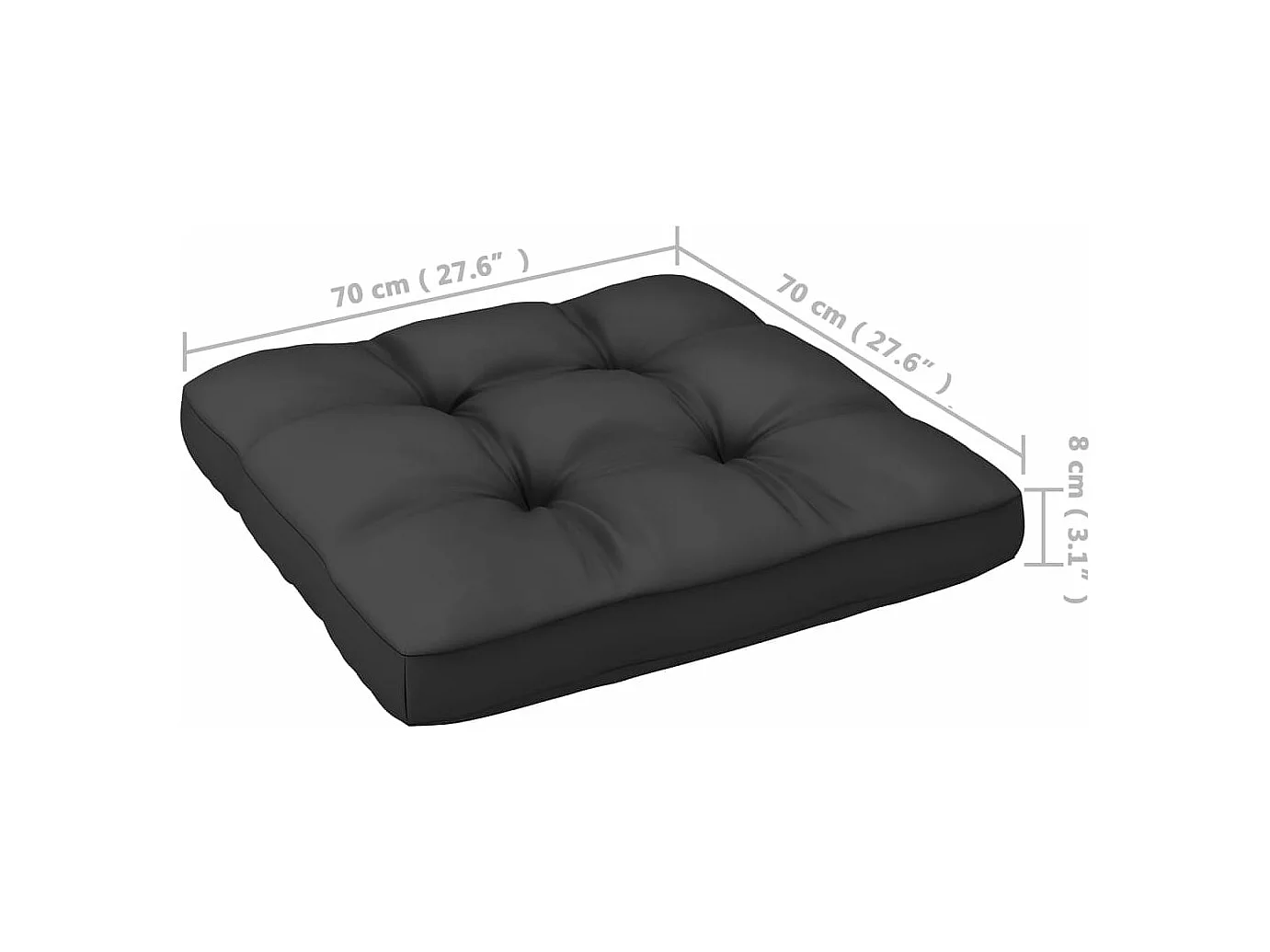 7 pcs conjunto lounge de jardim c/ almofadões pinho maciço