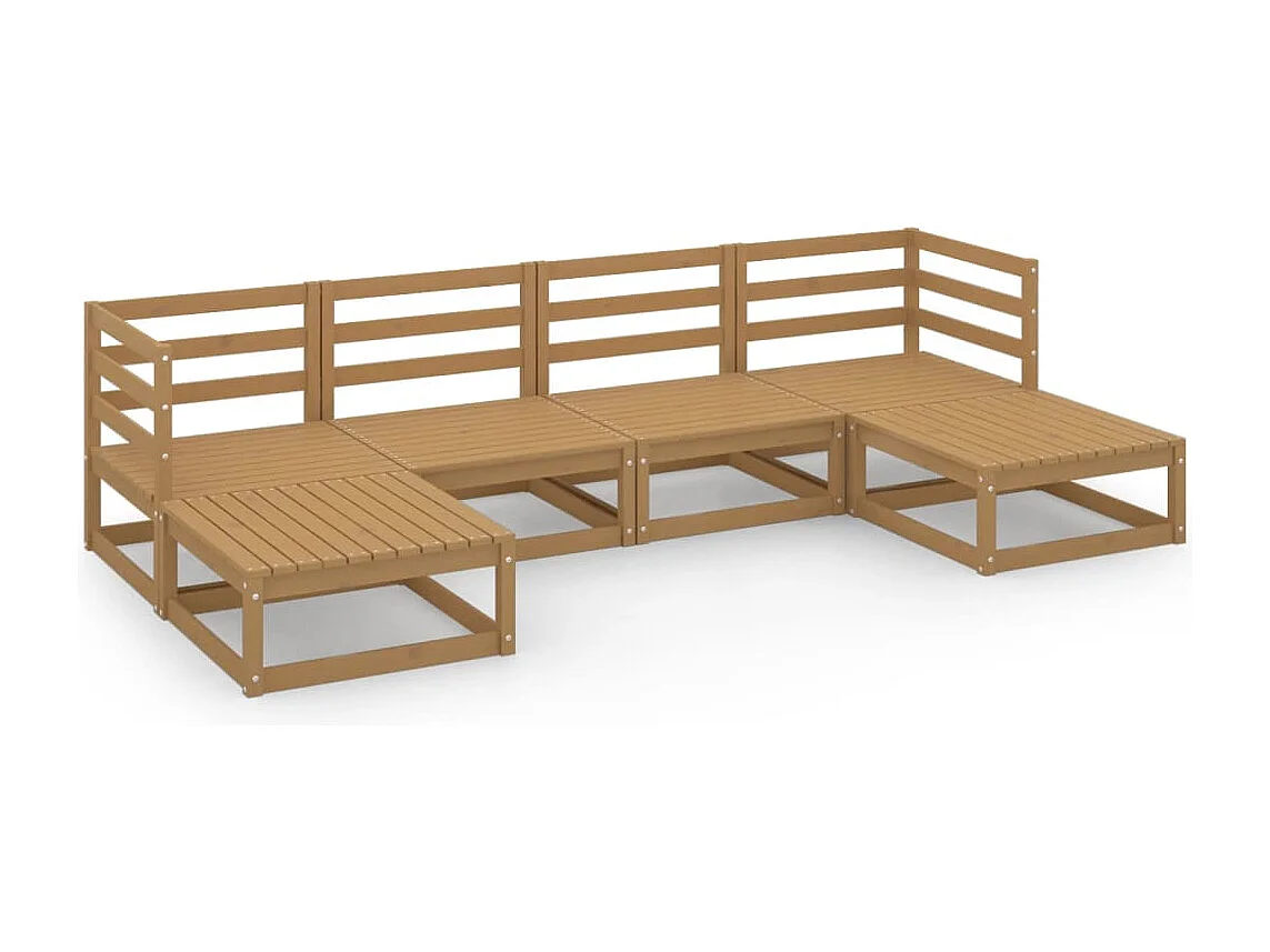 Salon de jardin 6 pcs bois de pin massif