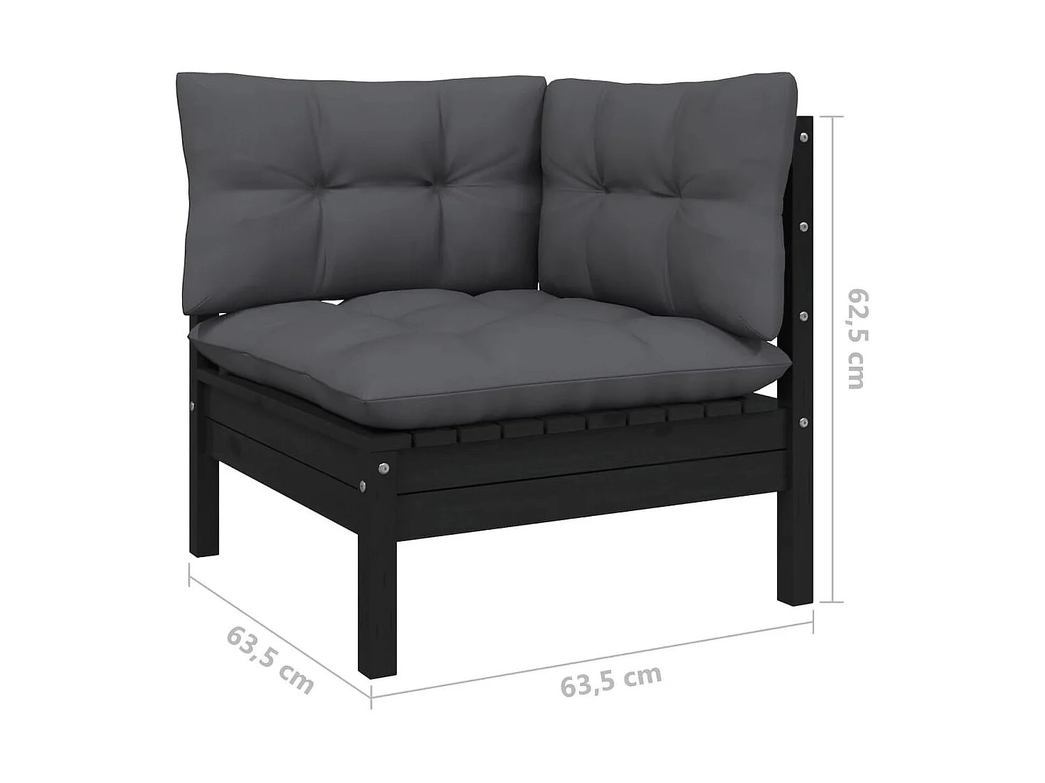 Salon de jardin 9 pcs avec coussins bois de pin massif