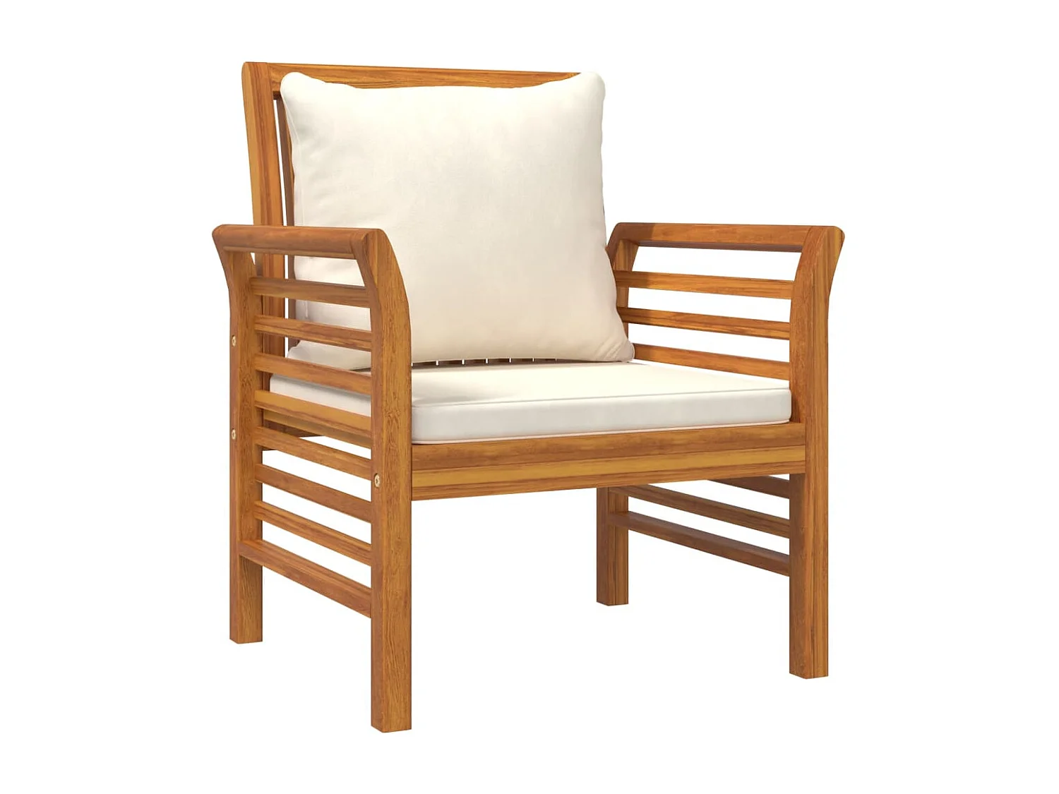 Set Mobili da Giardino 3pz con Cuscini Legno Massello di Acacia