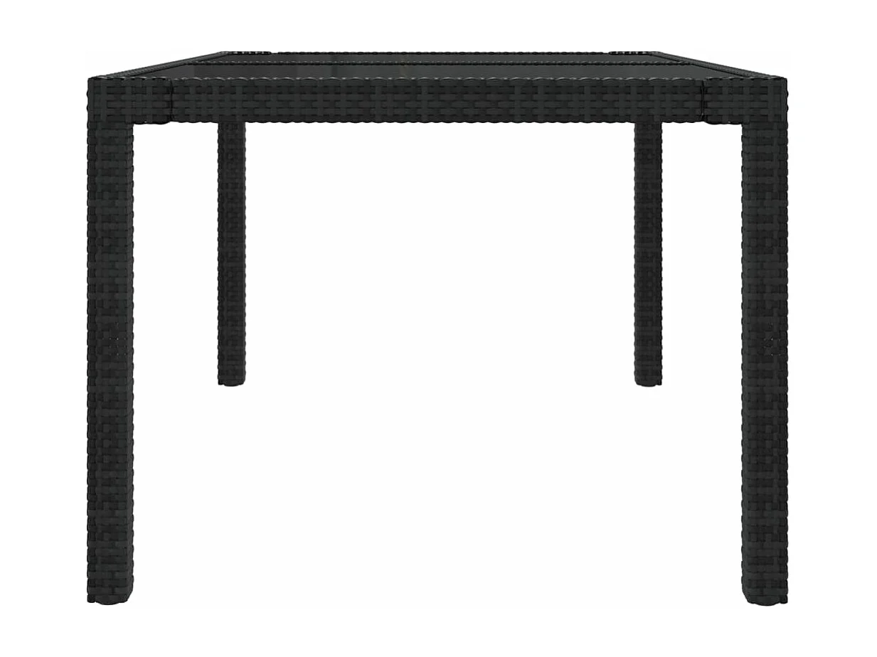 5 pcs conjunto jantar exterior com almofadões vime PE preto