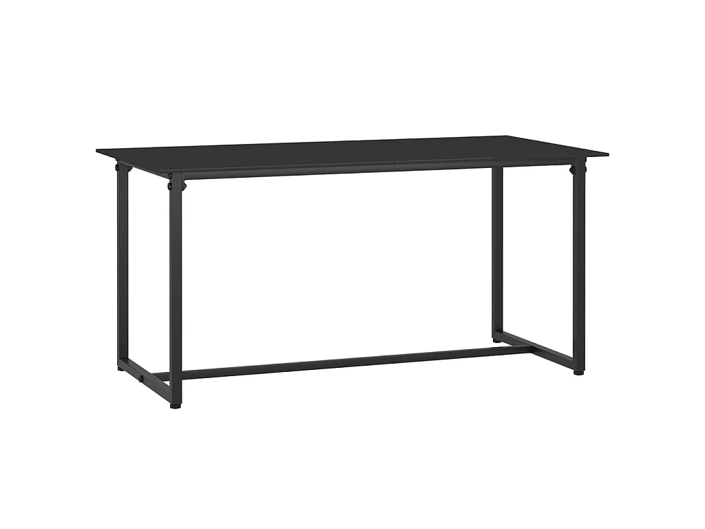 4-delige Loungeset met kussens poly rattan zwart