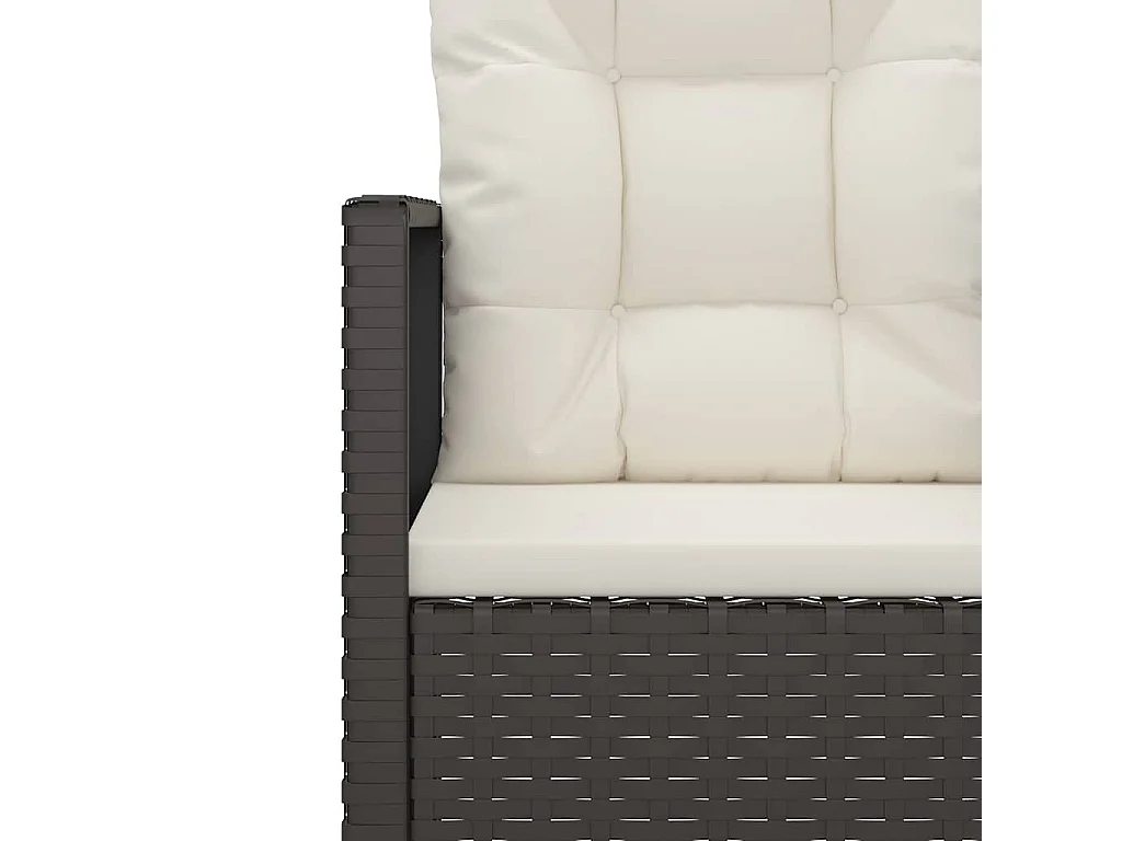 Mobilier d'extérieur 4 pcs avec coussins Résine tressée Noir