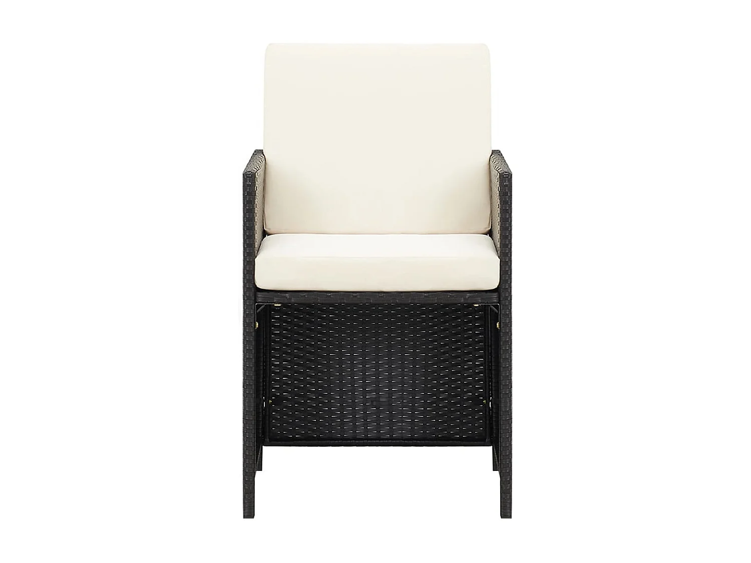 Set da Pranzo da Giardino 21 pz con Cuscini in Polyrattan Nero