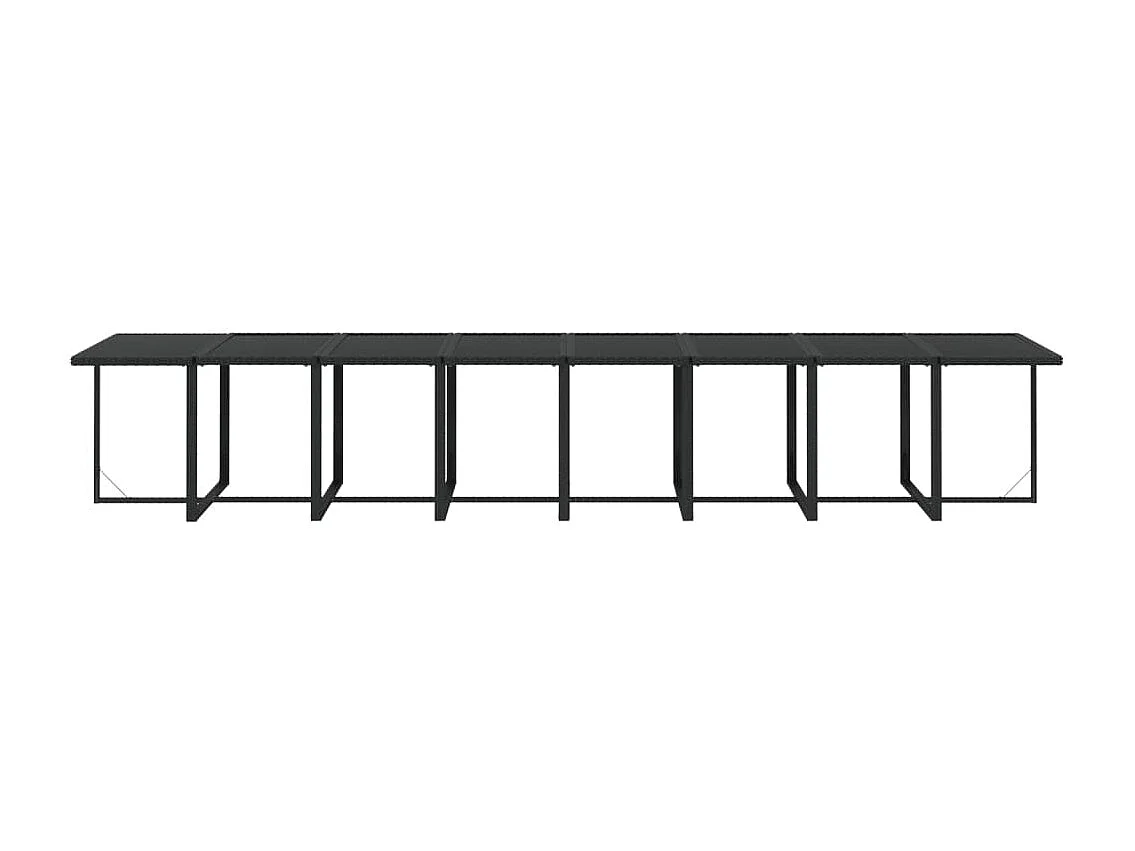 Set da Pranzo da Giardino 21 pz con Cuscini in Polyrattan Nero
