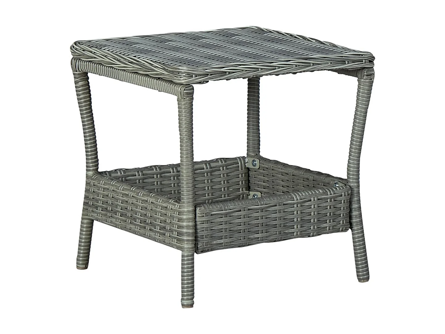 Salon de jardin 3 pcs avec coussins Résine tressée Gris clair