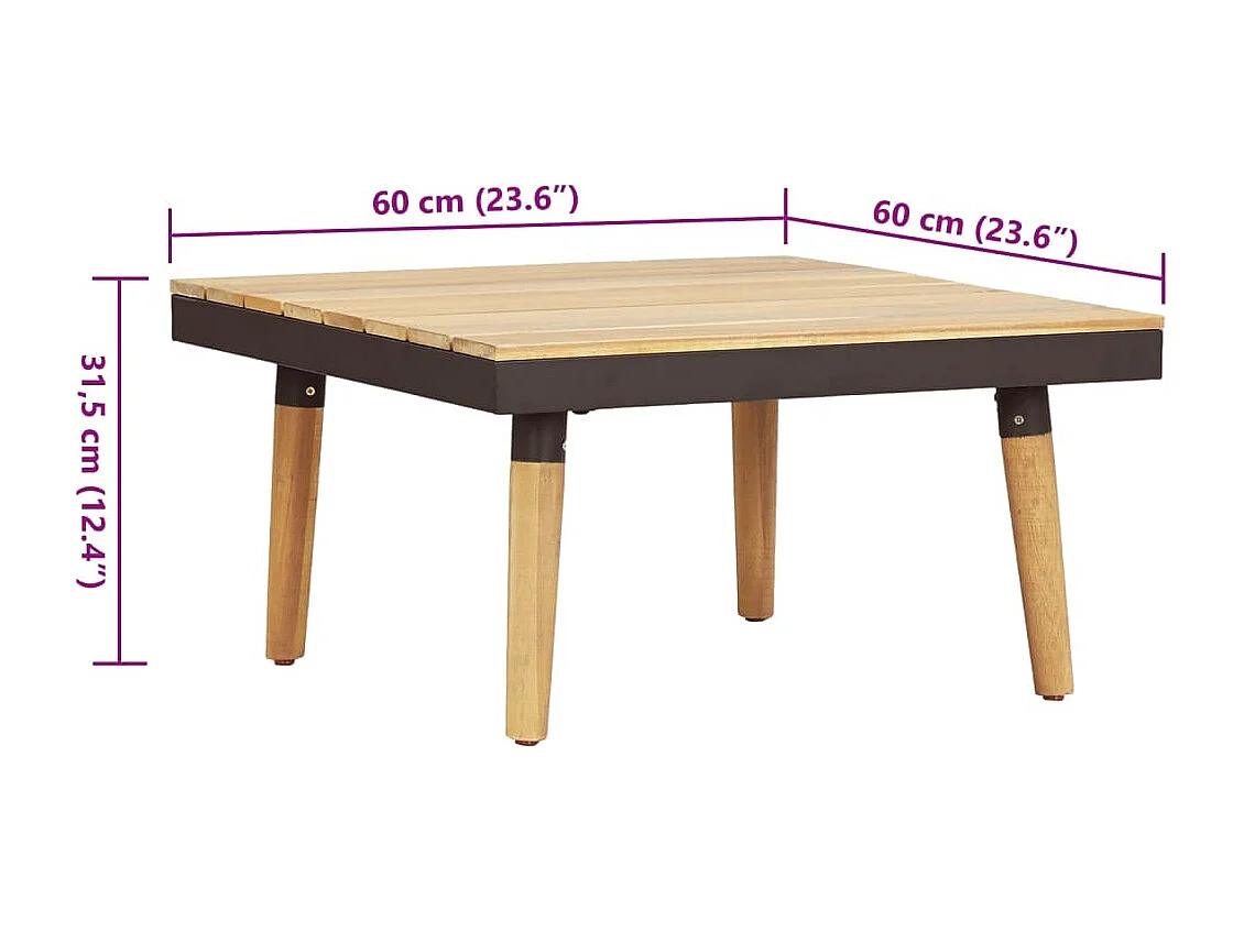 Set Divani da Giardino 7 Posti con Cuscini in Massello Acacia