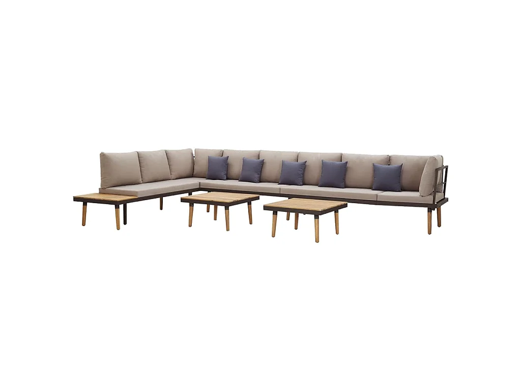 8-tlg. Garten-Lounge-Set mit Kissen Massivholz Akazie