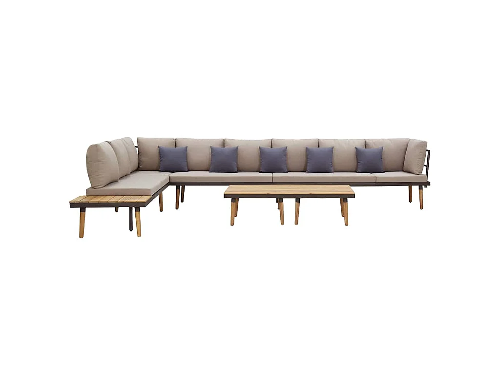 8-tlg. Garten-Lounge-Set mit Kissen Massivholz Akazie