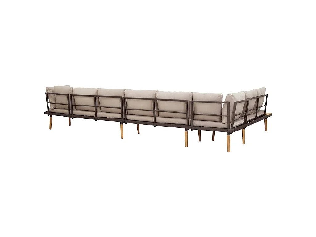 8-tlg. Garten-Lounge-Set mit Kissen Massivholz Akazie