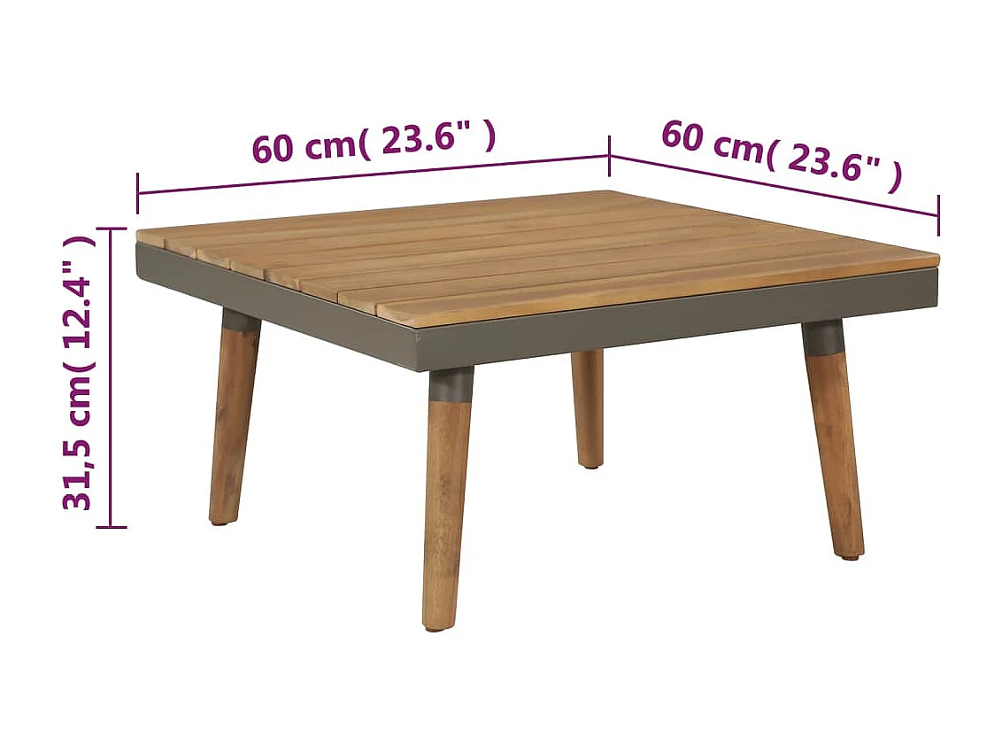 Set Divani da Giardino 4 pz con Cuscini Legno di Acacia Marrone