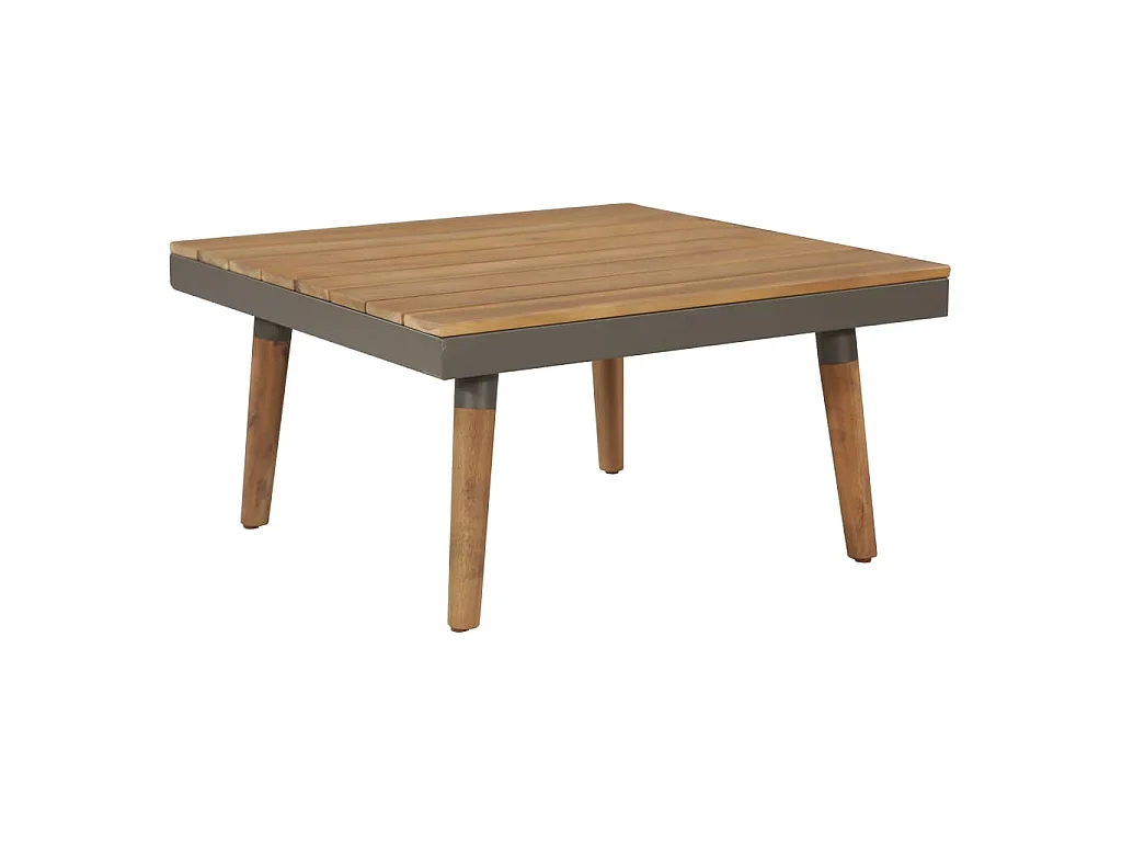 4 pcs conj. lounge jardim c/ almofadões acácia maciça castanho