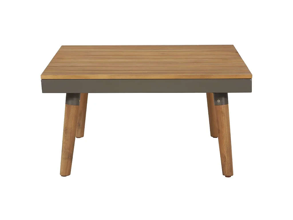 4 pcs conj. lounge jardim c/ almofadões acácia maciça castanho
