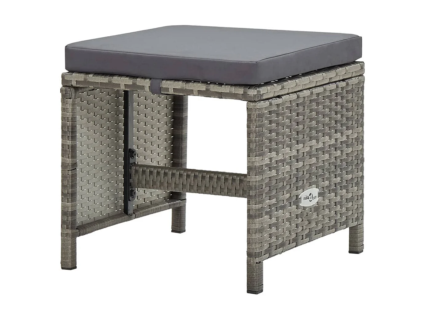 Ensemble à manger d'extérieur 13pcs et coussins poly rotin Gris