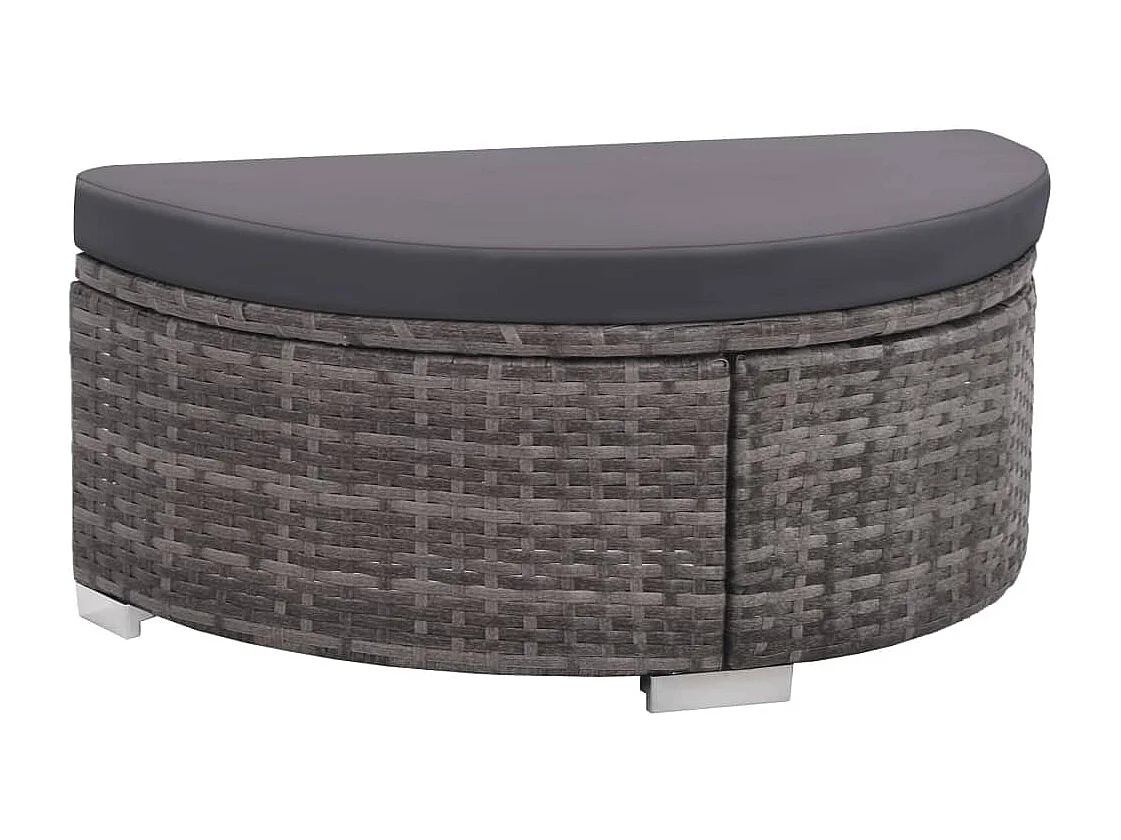 Salon de jardin 8 pcs avec coussins Résine tressée Gris