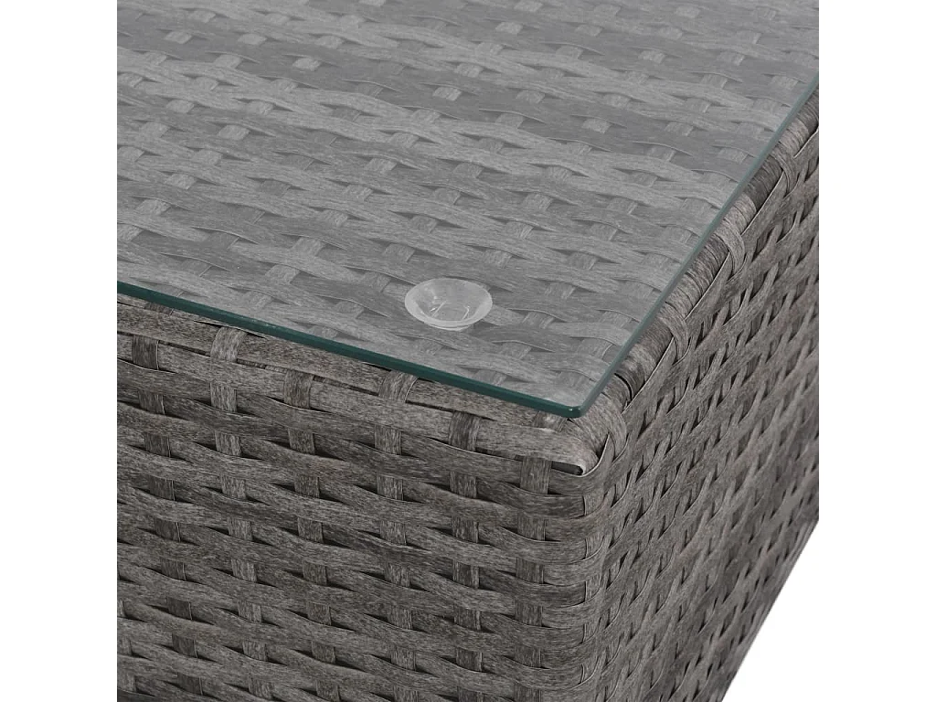 Salon de jardin 8 pcs avec coussins Résine tressée Gris