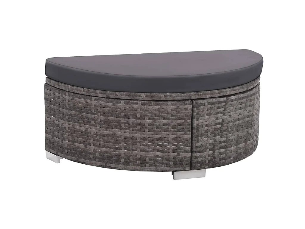Set Divani da Giardino 8 pz con Cuscini in Polyrattan Grigio