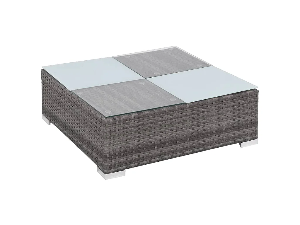 Set Divani da Giardino 8 pz con Cuscini in Polyrattan Grigio