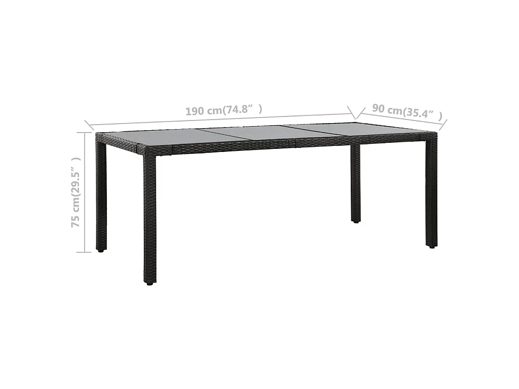 9-delige Tuinset poly rattan zwart