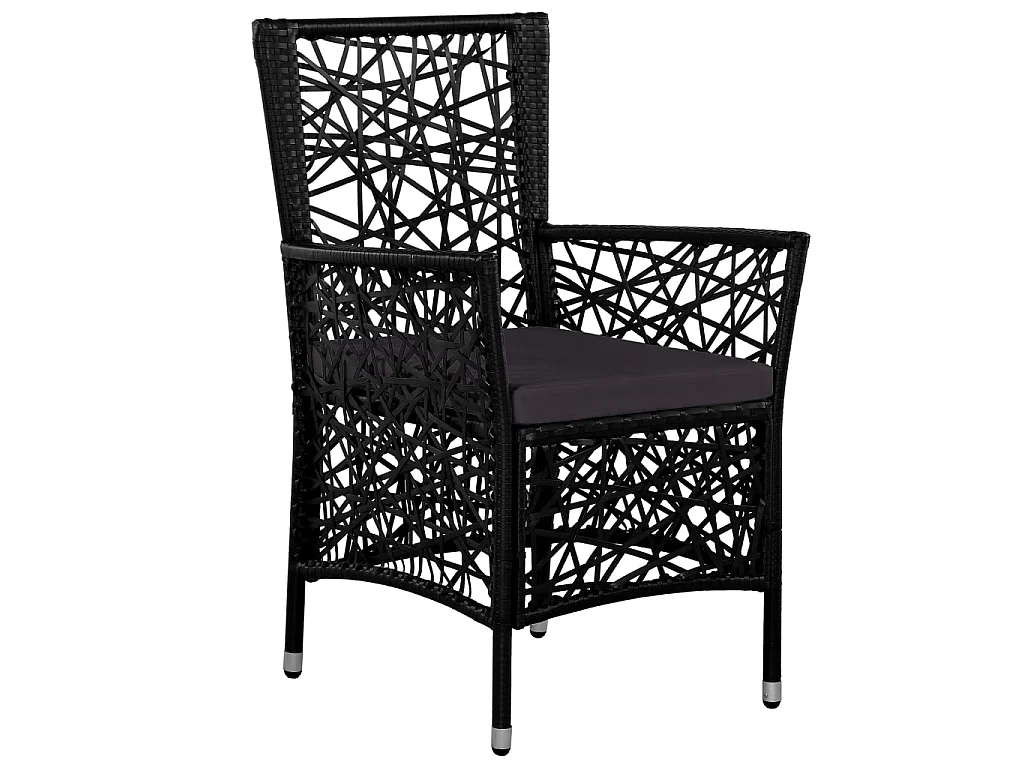 9-delige Tuinset poly rattan zwart