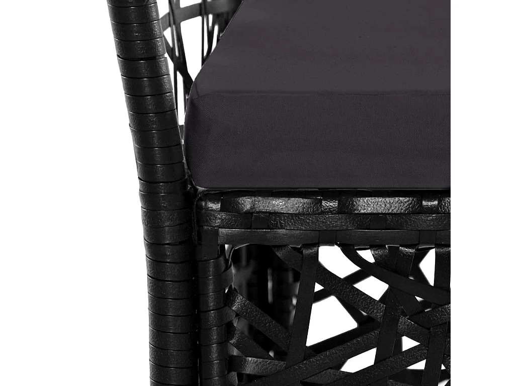 9-delige Tuinset poly rattan zwart