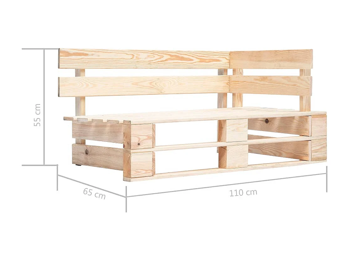 Divano a 2 Posti su Pallet con Cuscini Pino Impregnato