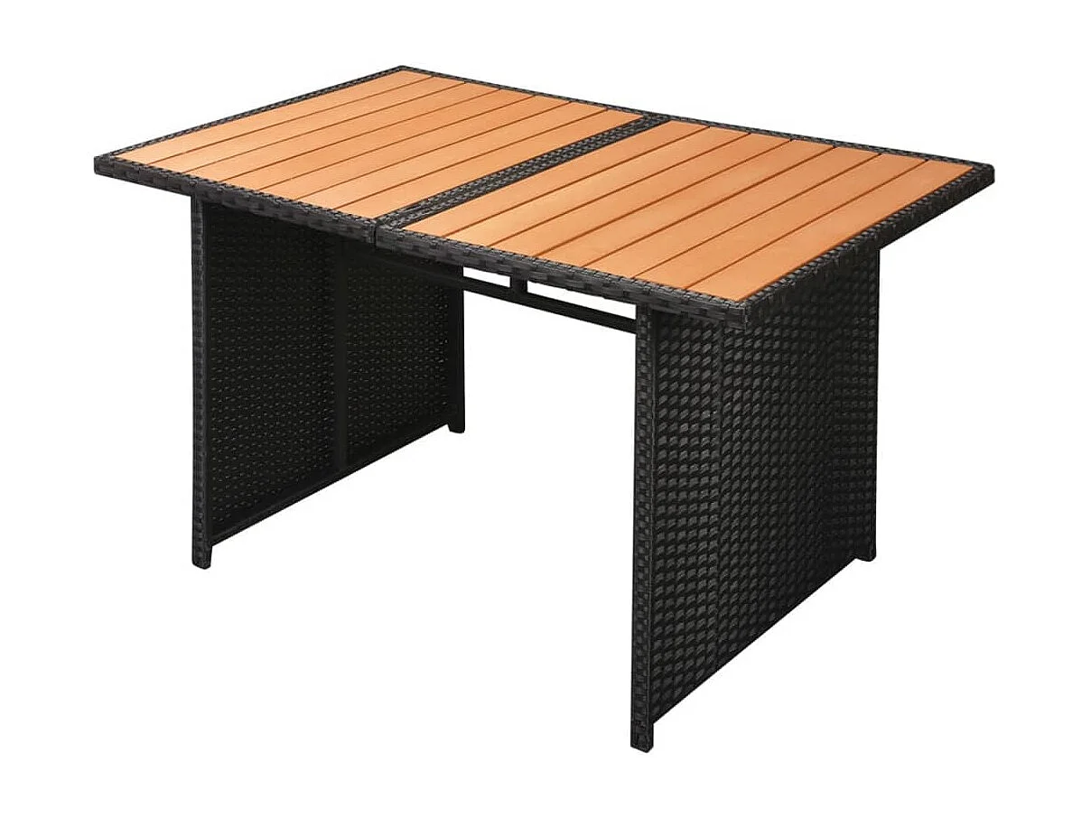 10-tlg. Garten-Lounge-Set mit Auflagen Poly Rattan Schwarz