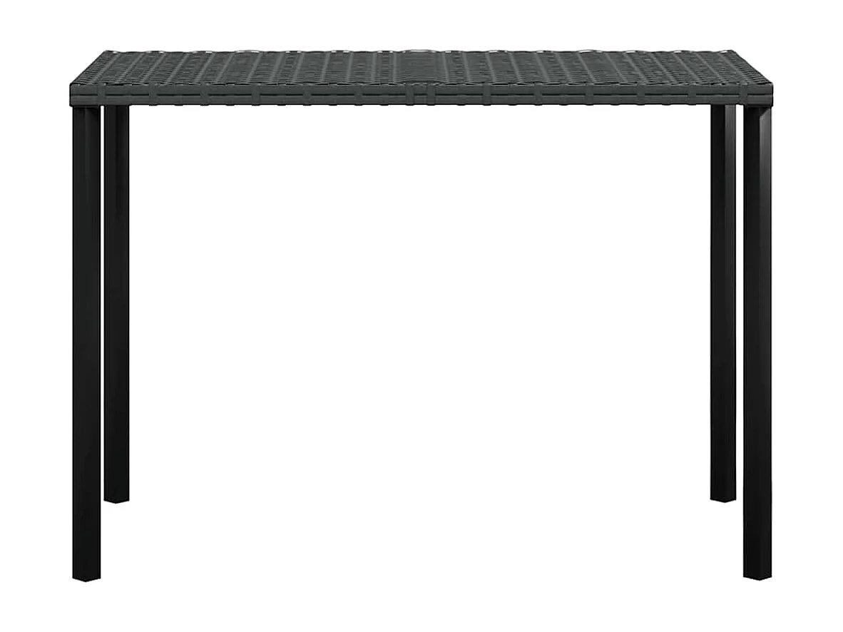 5 pcs conjunto sofás formato L c/ almofadões vime PE preto