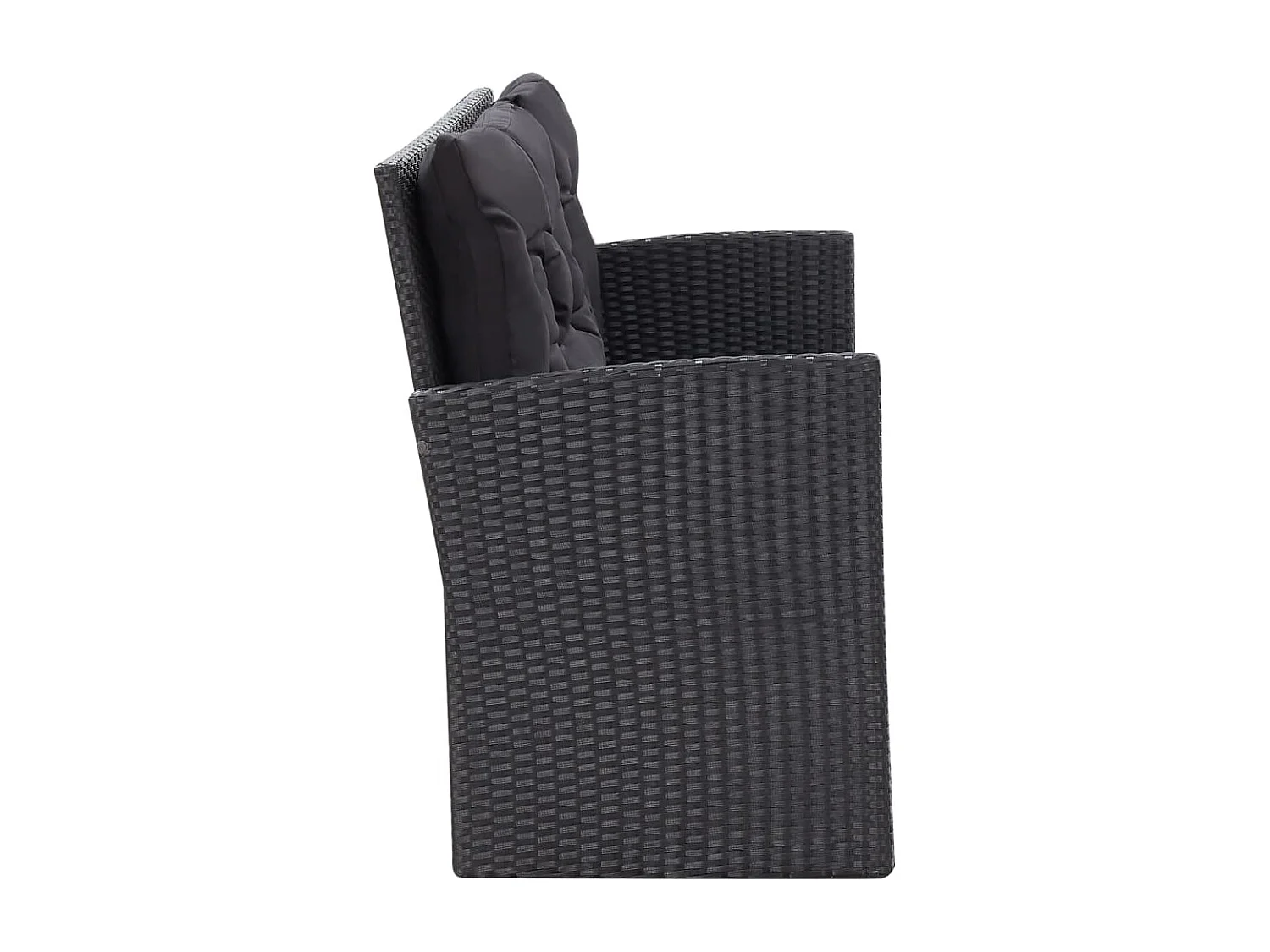 6-tlg. Garten-Lounge-Set mit Kissen Poly Rattan Schwarz