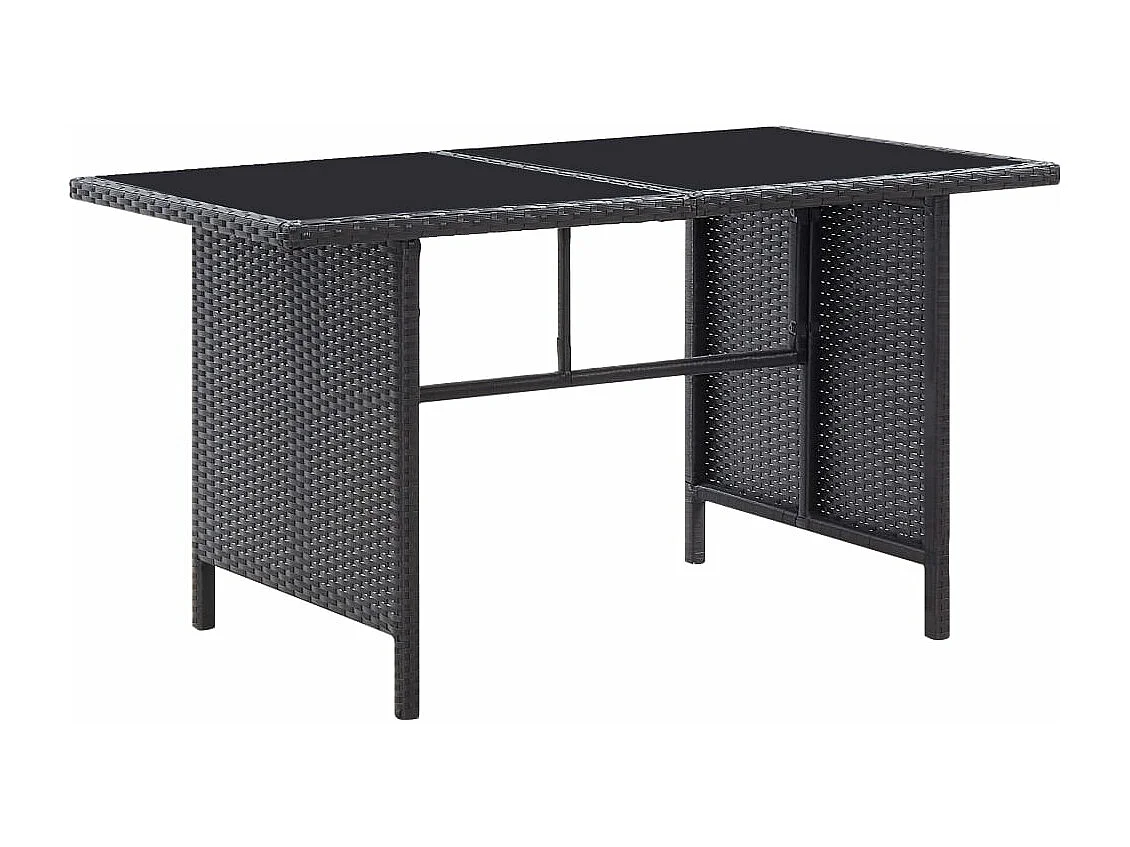 6-tlg. Garten-Lounge-Set mit Kissen Poly Rattan Schwarz