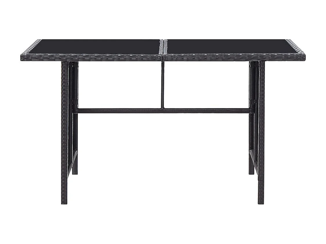 6-tlg. Garten-Lounge-Set mit Kissen Poly Rattan Schwarz